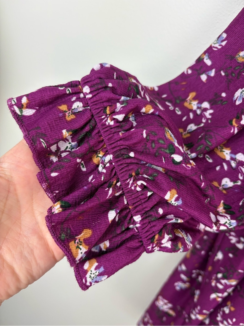 MELLODAY Anthropologie Plum Floral V-Neck Tunic 2X EUC Boho Romantic Feminine - Picture 3 of 8